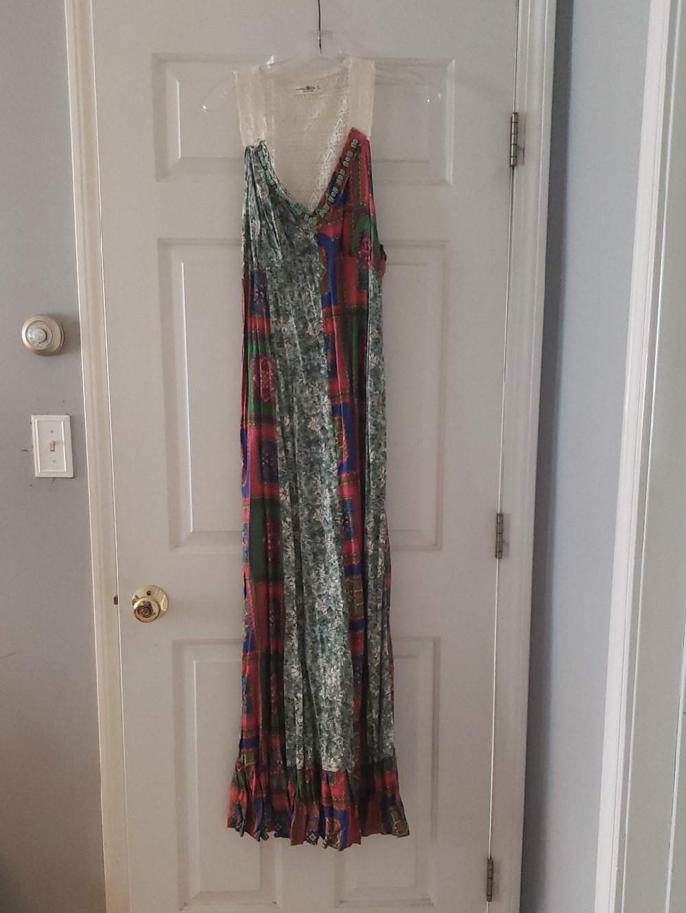 NATURAL LIFE Multicolor Maxi Dress with Green Panels